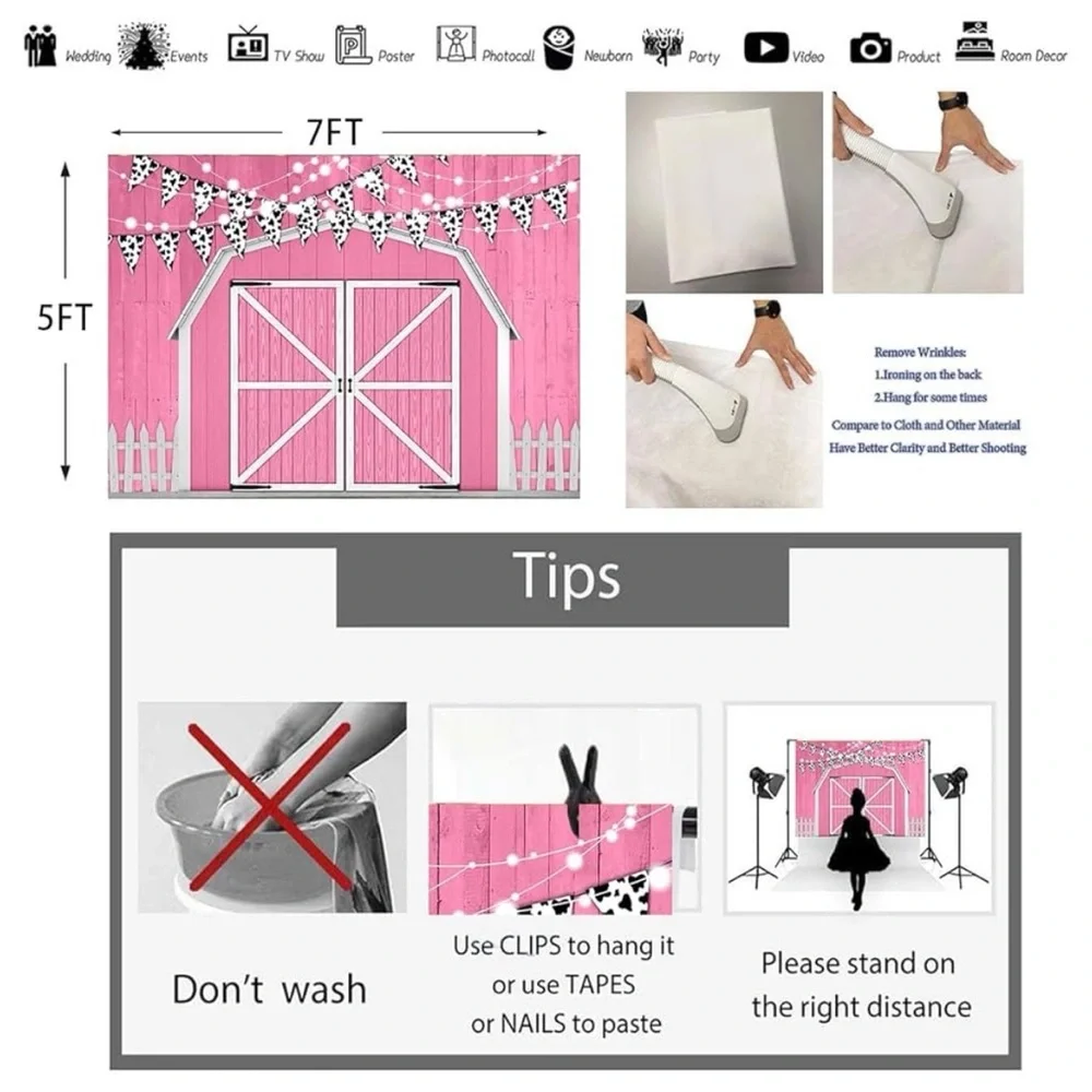Pink Barn Backdrop